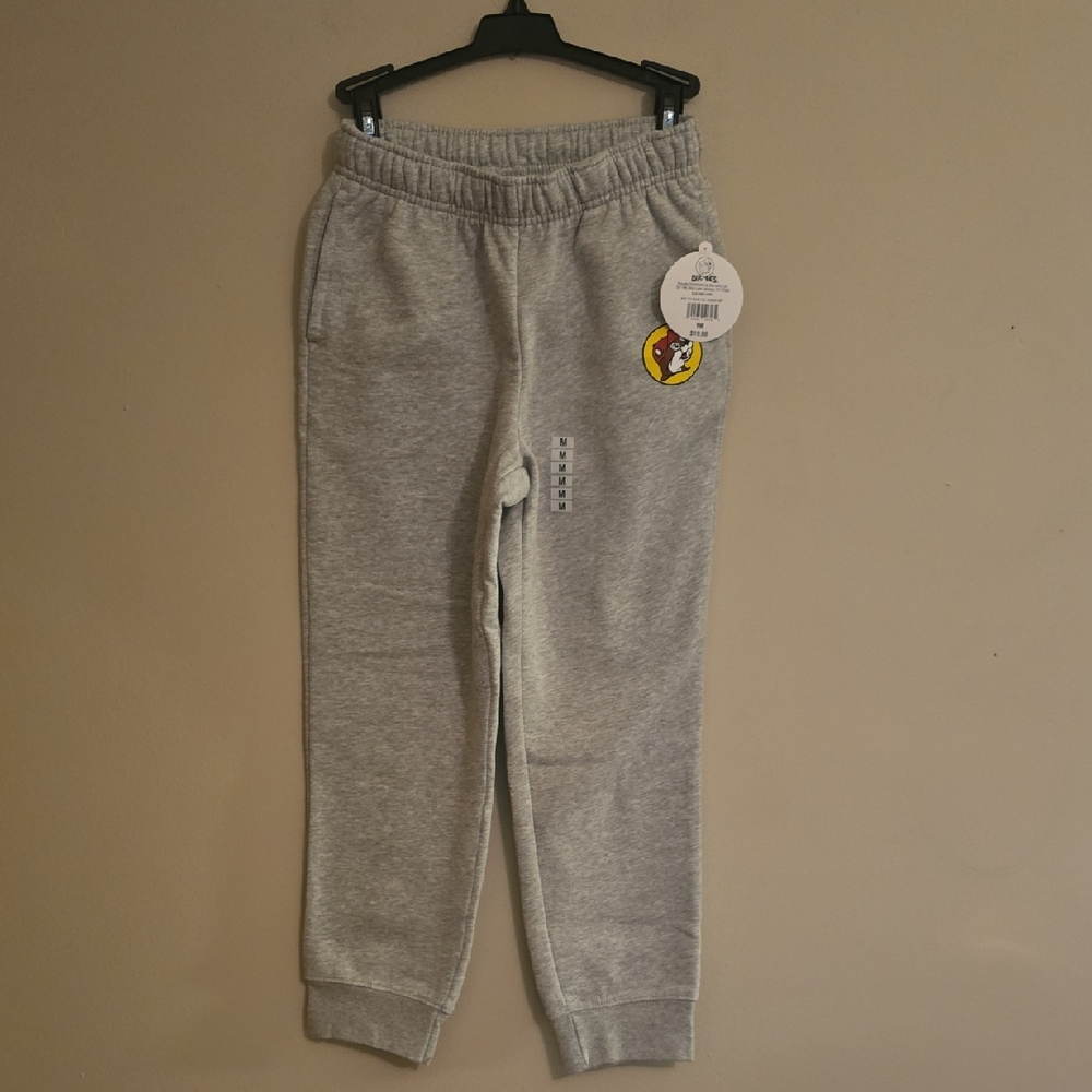 New‎ Buc-ees Kids Size M Gray Jogger Sweat Pants